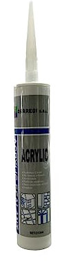AERREGI Silicone Acrilico bianco, Set da 1, 12 o 24 Pezzi con cartuccia da 310 ml per applicazioni su muri, Adesivo muro elastico e verniciabile (1)