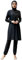 IWEMEK Burkini Damen Muslim Ganzkörper Badeanzüge Langarm Schwimmkleid + Bade Leggings Schwimmhose + Hijab 3tlg Sonnenschutz Bademode Islamische Schwimmanzug Arabisch Badebekleidung Schwarz 07 L