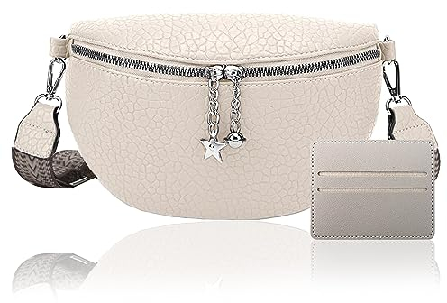 DGUSO Sac Banane Femme Chic Crossbody Bandoulière Cuir PU Apporter Bretelles Larges Réglables Et Amovibles, Agrafe