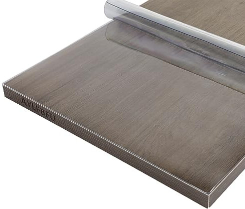 Tischdecke Transparent Rechteck 55x245cm, Abwaschbar, Glasklar, Schutzfolie Tisch Auf maß Zuschneiden, Tischtuch Outdoor für Heimküchen, 2mm