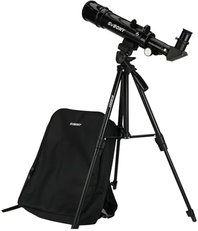 SVBONY SV510 Solarteleskop, 60 mm tragbarer Refraktor für Sonnenfinsternisse Sonnenflecken, entspricht ISO 12312-2:2015 Standard, Reiseteleskop dauerhaft befestigter Solarfilter