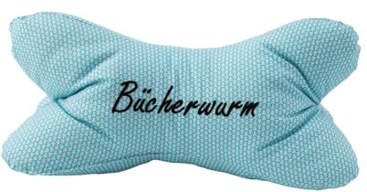 POWER INN Leseknochen groß ca. 44x23cm | Nackenkissen als Buchstütze und Lesekissen | 60° waschbar aus hochwertigem Designer-Druckstoff 100% Baumwolle (Baumwolle, Türkis #2)