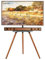 ECOTINY Tripod Easel TV Stand for 43 to 65 Inch LCD Led Screen, Height Adjustable and Swievel TV Stand, Portable TV Floor Stand with Wooden Tray for Bedroom, Living Room, Studio, Black and Walnut