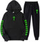 Generisch Jogginganzug Herren Nofs Tracksuit Hose Pullover Trikot Blau Anzug Herren Elevate Pullover Tlow 99Based Uk Drip Clothes Jacken Männer Modern (C001,XL)