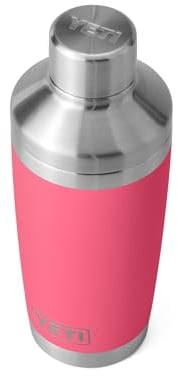YETI Rambler - Coctelera de acero inoxidable, aislada al vacío, 20 onzas, rosa tropical