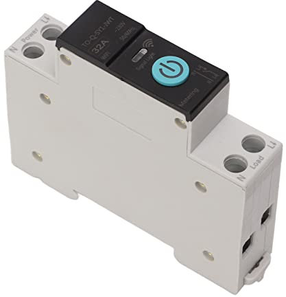 Interrupteur d'éclairage WiFi, Indicateur LED, Disjoncteur Bipolaire Ignifuge en Cuivre PA66 pour (32A)