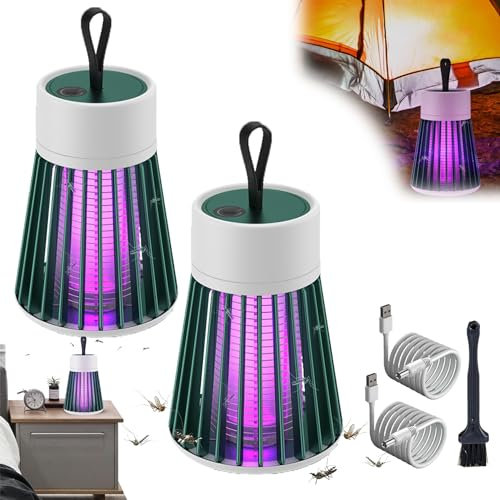 Mozzguard - Mozz Guard Mosquito Zapper, 2024 New Mozz Guard 2.0, USB Charing Buzzbug Mosquito Killer, Buzzbug Lantern, Anti Mosquito Device Portable for Home, Camping, Picnic (2 Green)