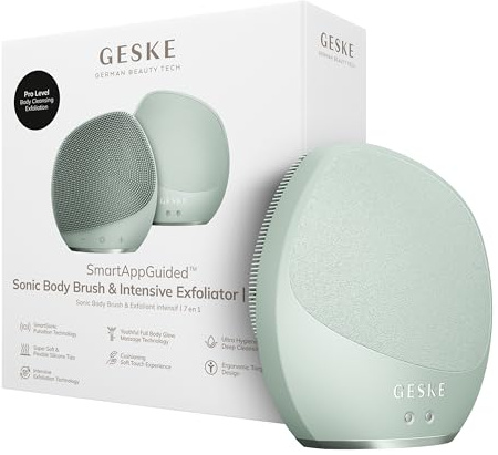 GESKE Sonic Body Brush & Intensive Exfoliator 7in1 |Körperreinigungs-Bürste | Elektrische Körperreinigungsbürste und Intensivpeeling | SmartSonic Pulsation für die Tiefenreinigung