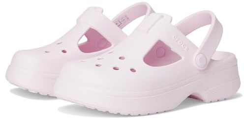 Crocs Classic Mary Jane Clog K, Zoccoli Unisex - Bambini e Ragazzi, Latte Rosa, 29/30 EU