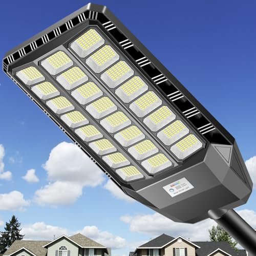 Adewalk 5000W Solar Straßenlaterne für Außen, Solarlampen mit Bewegungssensor, 6500K Solarleuchten Dämmerung bis zum Morgengrauen IP66 Solar Wegeleuchte im Freien für Gärten Garage