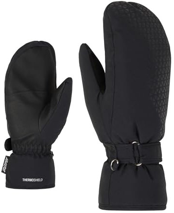 Ziener Damen KISARI Ski-Fäustling/Wintersport | wasserdicht, PFC frei, Black, 7,5