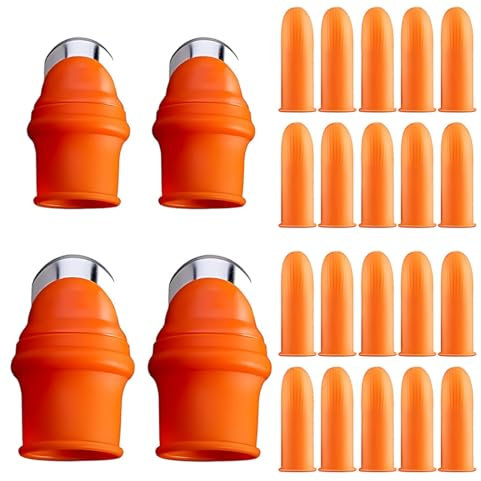 4 Set Coltello Pollice, Coltello Dito in Silicone, Coltello Pollice Silicone, Coltello da Giardinaggio, Attrezzi Giardinaggio per Giardini,Attrezzi Giardinaggio per Raccolta Ortaggi