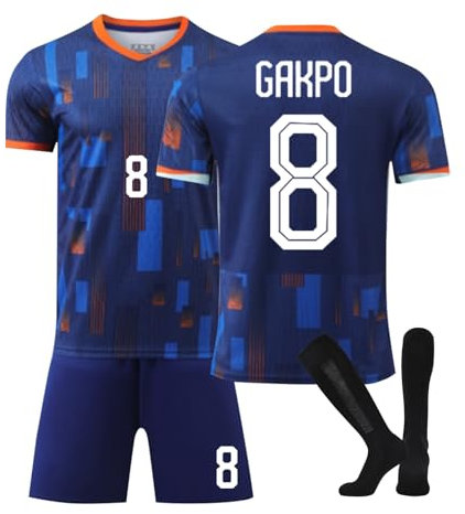 Holland 24 Fußball Trikot, Holland Hause/Auswärts Fußball Trikot für Kinder Erwachsener, Fussball Trikots Shorts und Socken Anzug Jungen Herren