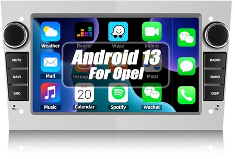 CAMECHO 1+32G Android 13 Autoradio für Opel Corsa d/Astra h/Zafira b/Meriva Radio mit Navi, 7 Zoll Bildschirm Touch Display Auto Radio mit Bluetooth RDS FM Navigation GPS WiFi USB SWC(Silber)