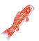 HANABASS Karpfen-streamer Japanisches Dekor Flaggendekor Japanische Fischwindsocken Karpfen-windsack-streamer Windsockenfahne Draussen Koinobori-windsack Hängender Fischwindsack Rot Stoff
