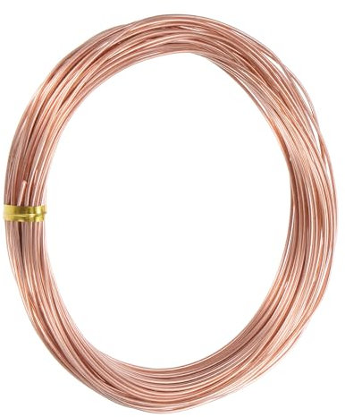 M METERXITY 99,9% Filo Rame Morbido, 18 Calibri 49Ft Filo Rame Puro per Fai da Te, Creazione Gioielli, Giardinaggio, Piante, Perline, Filo per Artigianato [1mm, 15M]