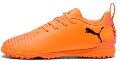 Puma Unisex-Kinder Future 8 Play Tt JrSoccer Shoe, Orange/Schwarz, 35 EU