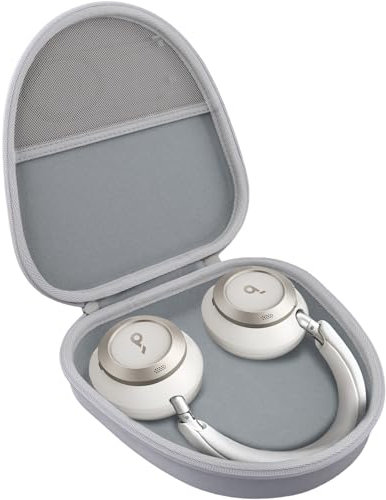 Aenllosi para Soundcore Space One Pro/Space One by Anker Auriculares con Cancelación de Ruido Estuche Rígido Protector, Blanco, Solo Estuche