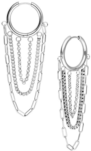 Wildcat Ohrringe - Multilayer Chain Hoops Pair | Chirurgenstahl 316L - hautverträglich, langlebig, wasserfest