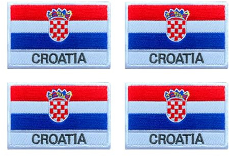 4 Stück Croatia Kroatien Flagge Taktische Bestickt Patch Emblem Applikationen Biker,Uniformen,Hemden,Jacken,Hosen,DIY-Zubehör,Rucksack,Mützen,Jeans Iron on Sew on Patch Abzeichen