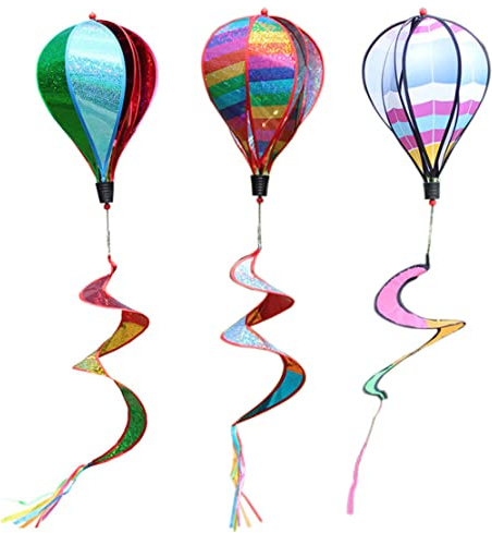 Gartenwindspinner Hanges Luftballon im Freien im Freien Windmühle Dekoration 3pcs, Wind Spinner