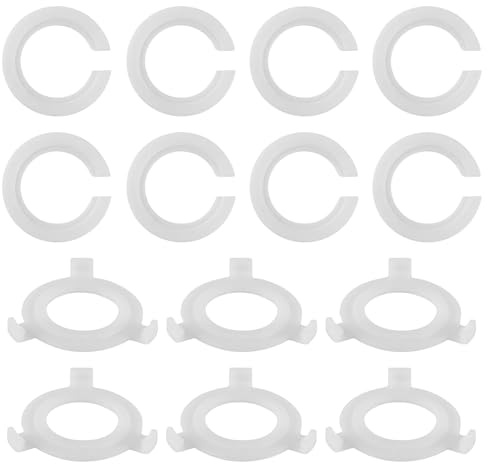 14 Stück Lampenschirm-Reduzierring, Weiß, Lampenschirm-Adapterring E27 auf E14, Lichtkonverter-Ring-Unterlegscheibe, Kunststoff, für Lampenschirm-Adapter, Fassung, Ersatzbeschläge