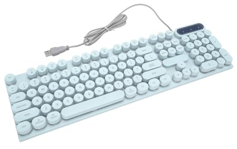 Socobeta Clavier de Jeu, 2 Couleurs Vives Filaire 104 Touches USB Clavier Ergonomique rétroéclairé pour Ordinateur de Bureau (Bleu)