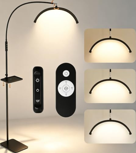 Fullwatt Halbmond-Stehlampe für Wimpern,mit Fernbedienung und Ablage