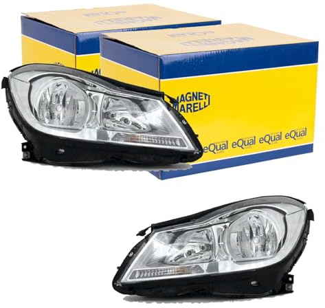 2x Magneti Marelli H7/H7 W5W Scheinwerfer Satz | 710301270205 + 710301270206 Kompatibel mit C-Klasse (W204),C-Klasse T-Model (S204)