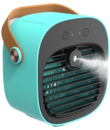 Portable Air Conditioner, 3 in 1 Mini Air Cooler with Water Tank, 3 Speeds & Mist Humidifier, Adjustable Airflow Angle, USB Evaporative Mobile Cooling Fan for Home Bedroom Desktop Office