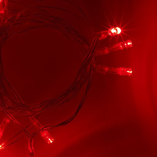 JnDee™ 40 LED-Lichterkette, rot, 4 m, batteriebetrieben – Funktionen: An/Aus/Blinken, perfekt für Weihnachten, Hochzeit, zum Festbinden