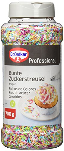 Dr. Oetker Professionell Farbig Zuckerstreusel zum Backen und Dekorieren, 700 g