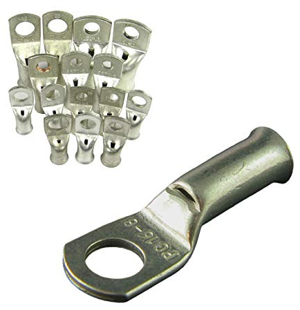 10 x Crimp or Solder Battery Lug Terminals for a 6mm² Cable with 5mm Bolt Hole