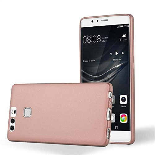 Cadorabo Hülle kompatibel mit Huawei P9 Schutzhülle TPU Silikon Case Metallic Design Slim Kratzfest Weiche Gummi mit Rundumschutz Case Hülle für Huawei P9 in Rosa
