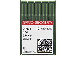 Groz-Beckert 10er Packung Nähnadeln 134 mit Rundkolben und Rundspitze für Industrienähmaschinen (Nm. 120/19)