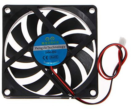 WINJEE, 24V 2-Pin 80x80x10mm PC Ordinateur Unité centrale CPU Ventilateur sans ventilateur 8010