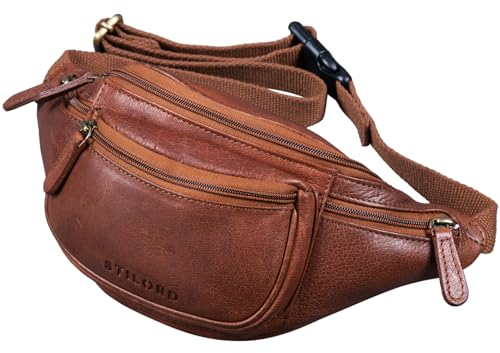 STILORD 'Eliah' Vintage Gürteltasche aus Leder - Perfekt für Reisen, Festivals und Outdoor - Unisex Bauchtasche für Handy und Kamera, Farbe:maraska - braun