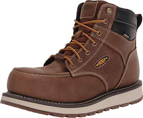 KEEN Utility Men's Cincinnati 6 Composite Toe Waterproof Wedge Work Boots, Belgian/Sandshell, 12 Wide US