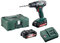 metabo Akku-Bohrschrauber BS 18-18V - 48 Nm Drehmoment, LED-Licht, Gürtelhaken - Kompakt & kraftvoll - Profi Akkuschrauber für Holz & Metall - Inkl. 2 x 1.5 Ah LiPOWER Akkus, Ladegerät und Koffer