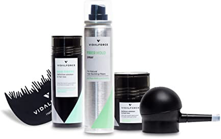 VidalForce Haarpuder Rot Full Pack (Applikator + Haarlinien Optimierer + Schütthaar 30gr) Dichtes Haar in 20s I Streuhaar wasserfest I Haaransatz Puder