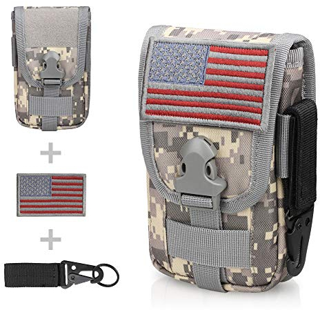 WYNEX Taktische Handy-Tasche für MOLLE, Smartphone-Holster, Tasche, EDC Utility Handyschloss, Kartenhalter, Organizer, passend für Taillengürteltasche, inklusive taktischer Ausrüstungsclip