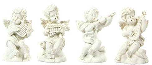 LISAQ Cupid Statue Valentinstag Dekoration Engel Jupiter Figuren Kleine Skulptur Mini Gips Figur Statue Desktop Ornament (4 Stück)
