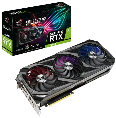 ASUS ROG Strix RTX 3060 Ti V2 OC Edition Scheda Grafica, 8 GB GDDR6, PCIe 4.0, 2 HDMI 2.1, 3 DisplayPort 1.4a, OpenGL 4.6, Overclock, PSU Consigliata 750W, Illuminazione RGB, GPU Tweak II, LHR, Nero