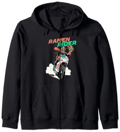 Funny Ramen Rider Asian Fast Food Noodle Soup Zip Hoodie