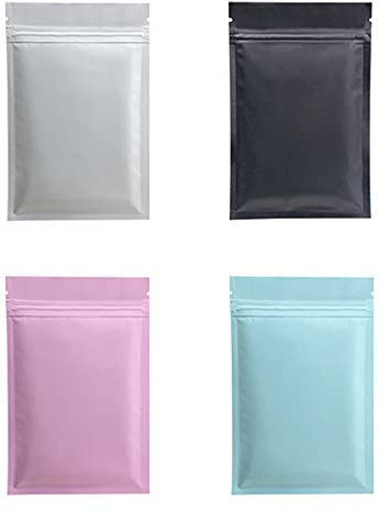 100 Stück Aluminiumfolie Zip Lock Bags, Doppelseitige Aluminiumfolie Vakuum Bags, mit Reißverschluss Zip Beutel Folie, für Süßigkeiten, Kekse, Nüsse (4 Farben)