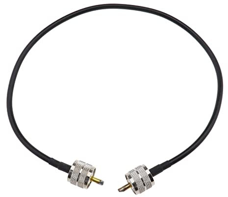 PL259 UHF Mâle à Mâle RG58 Cordon de Raccordement Coaxial 50 ohms à Faible Perte 50 cm pour Radio Amateur CB PMR Dispositifs LAN sans Fil Antenne Externe Radio Wi-FI