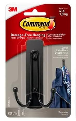 Command 17036MB-ES Double Hook, Matte Black