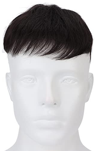 Parrucca Corta per Capelli Maschili, Tropper per Capelli da Uomo, Capace e Rinfrescante, Estensione dei Capelli Neri Naturali, Topper per Capelli per la Perdita Dell'attaccatura dei Capelli per gli Uo