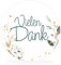 white&ivory, 50x runde Aufkleber, Sticker vielen Dank | stilvolles Design: floral | 4cm Durchmesser | selbstklebend | Gastgeschenke für Hochzeit Taufe Geburtstag