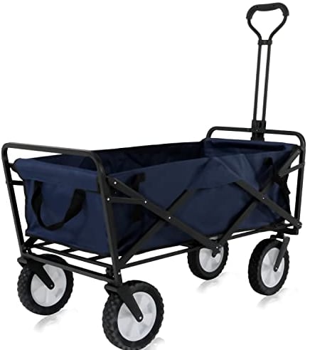 Novonova Carro Playa Ruedas Grandes, Carro de jardín Plegable con asa Ajustable, Carro de Transporte para Camping, jardinería, Compras,360 ° Giratorio Adecuado para Todos los terrenos